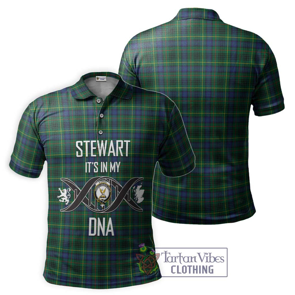 Stewart Hunting Modern Tartan Polo Shirt with Family Crest DNA In Me Style - Tartanvibesclothing Shop