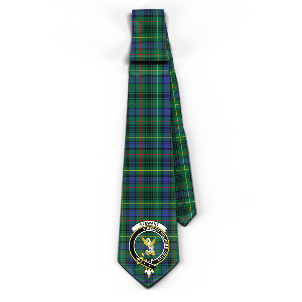 Stewart Hunting Modern Tartan Classic Necktie with Family Crest - Tartan Vibes Clothing