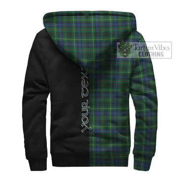 Stewart Hunting Modern Tartan Sherpa Hoodie with Family Crest and Half Of Me Style