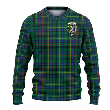 Stewart Hunting Modern Tartan Ugly Sweater with Family Crest