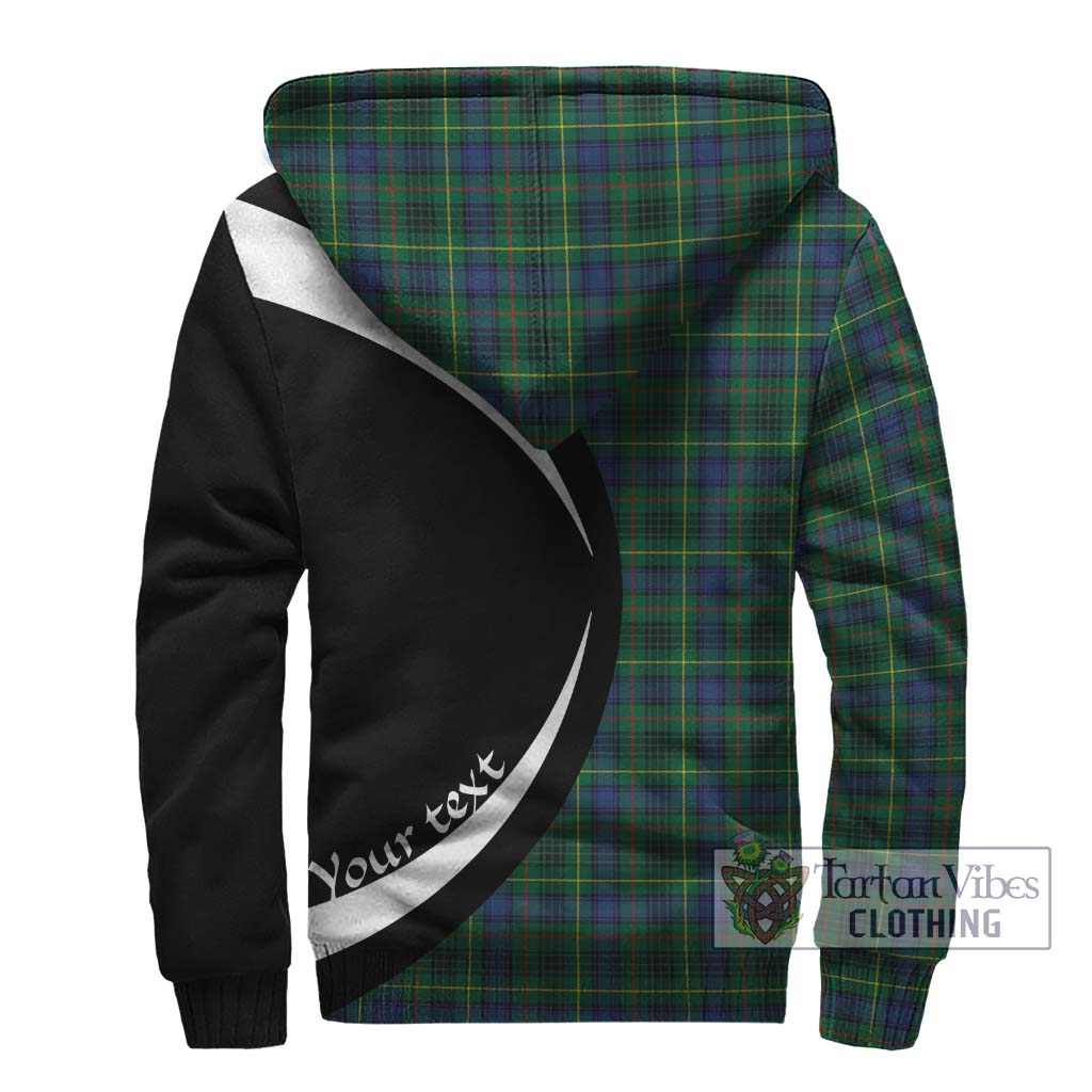 Stewart Hunting Modern Tartan Sherpa Hoodie with Family Crest Circle Style - Tartan Vibes Clothing