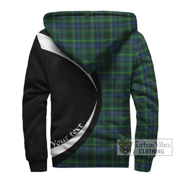 Stewart Hunting Modern Tartan Sherpa Hoodie with Family Crest Circle Style