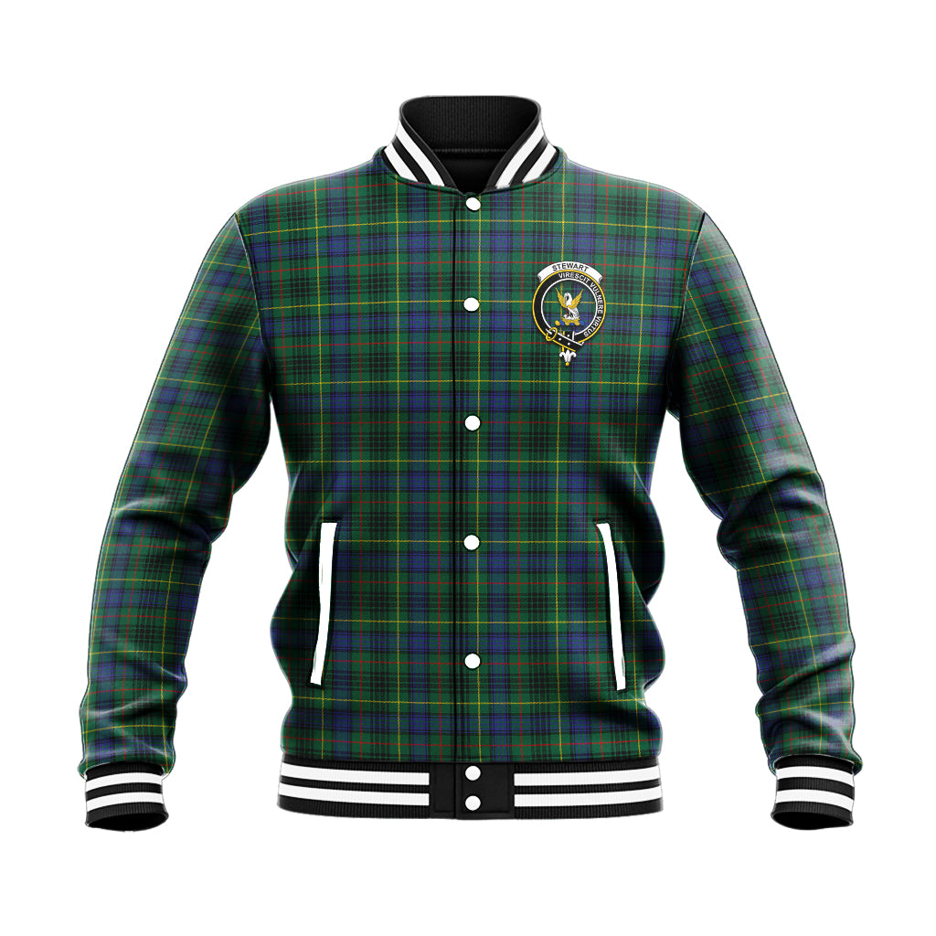 Stewart Hunting Modern Tartan Baseball Jacket with Family Crest - Tartan Vibes Clothing