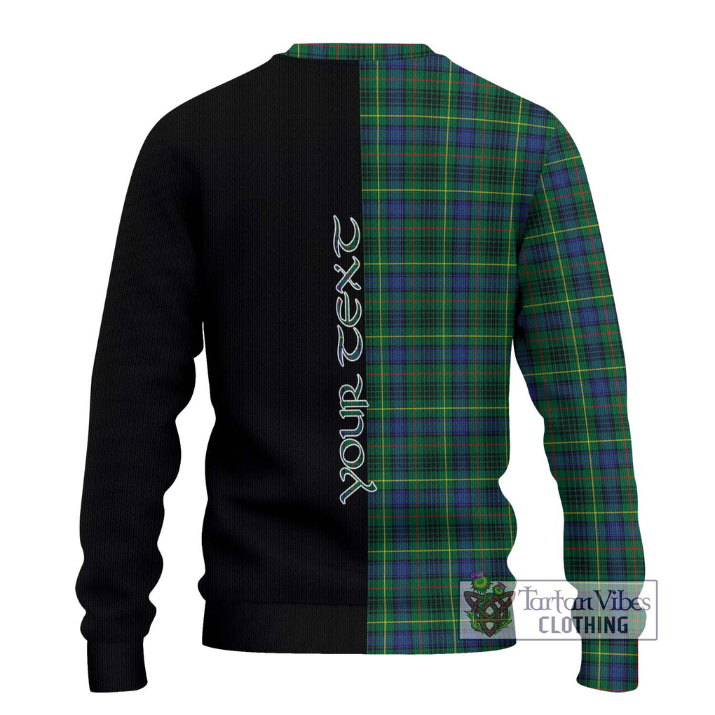 Stewart Hunting Modern Tartan Knitted Sweater with Family Crest and Half Of Me Style - Tartanvibesclothing Shop