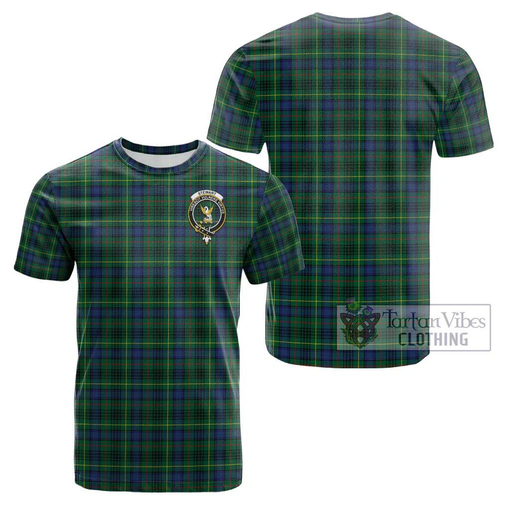 Stewart Hunting Modern Tartan Cotton T-Shirt with Family Crest Kid's Shirt - Tartanvibesclothing Shop