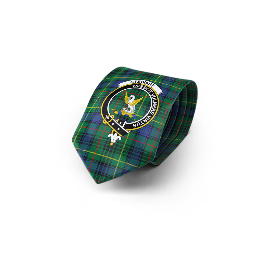 Stewart Hunting Modern Tartan Classic Necktie with Family Crest - Tartan Vibes Clothing