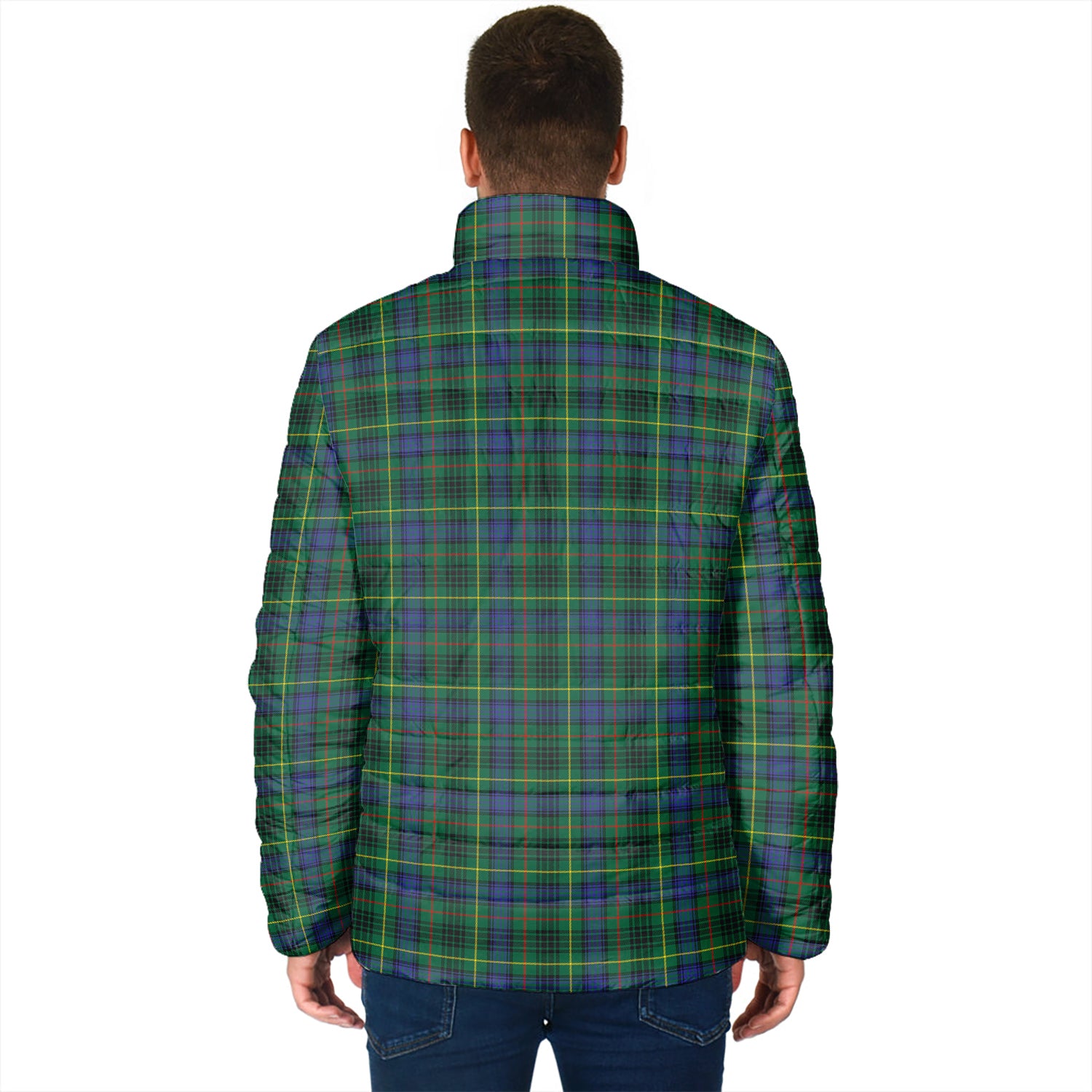 Stewart Hunting Modern Tartan Padded Jacket with Family Crest - Tartan Vibes Clothing