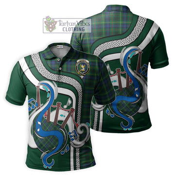 Stewart Hunting Modern Tartan Polo Shirt with Epic Bagpipe Style