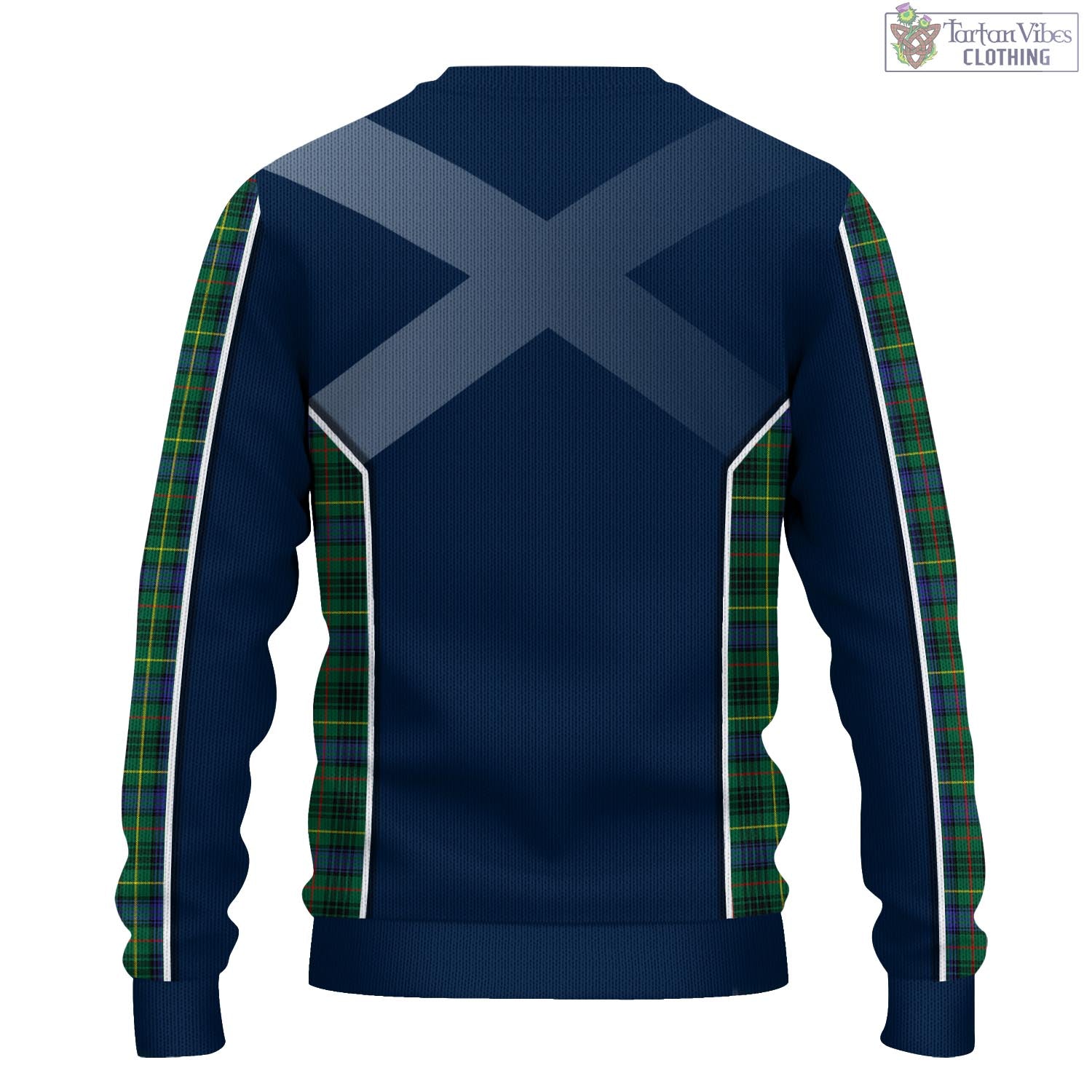 Tartan Vibes Clothing Stewart Hunting Modern Tartan Knitted Sweatshirt with Family Crest and Scottish Thistle Vibes Sport Style