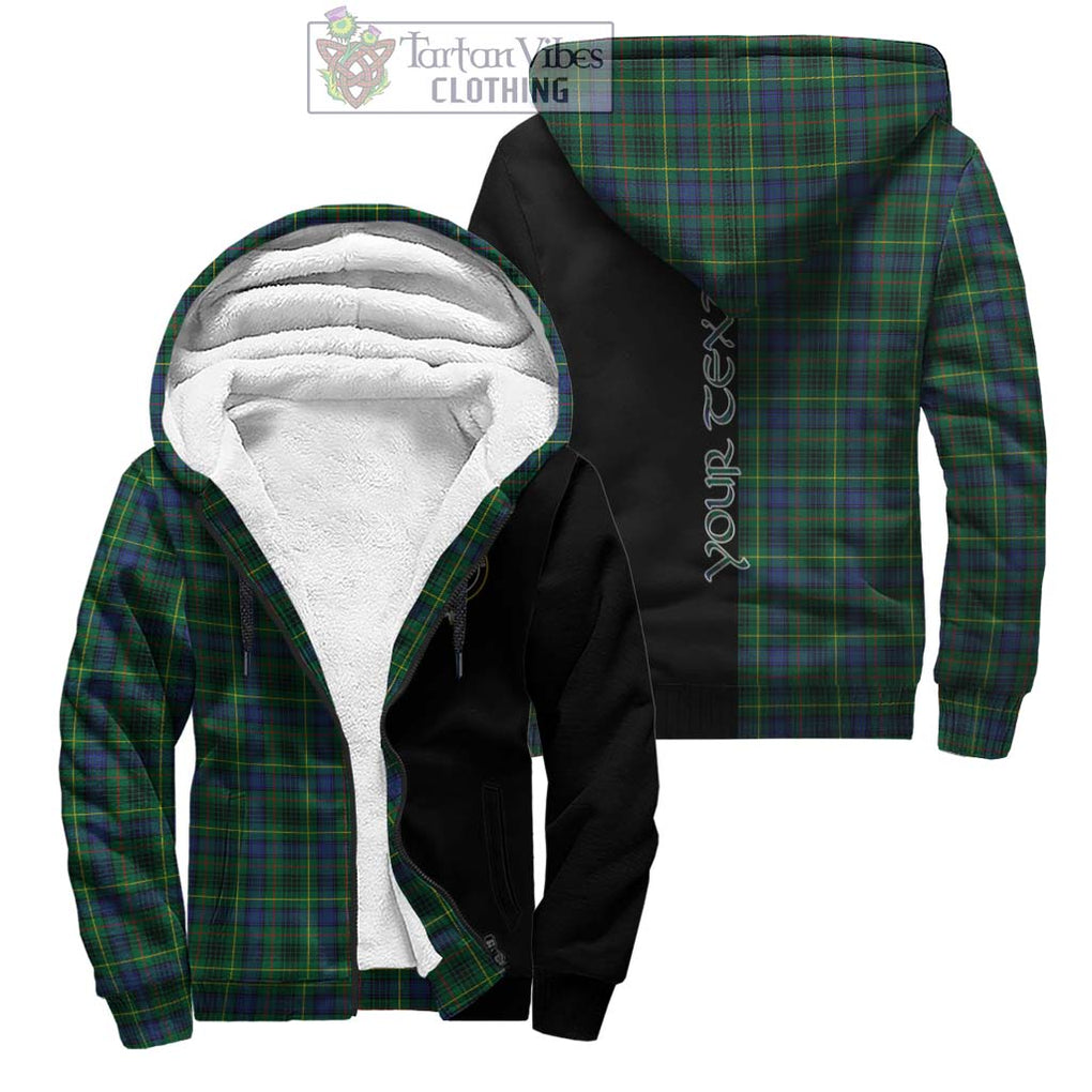 Stewart Hunting Modern Tartan Sherpa Hoodie with Family Crest and Half Of Me Style Unisex - Tartanvibesclothing Shop