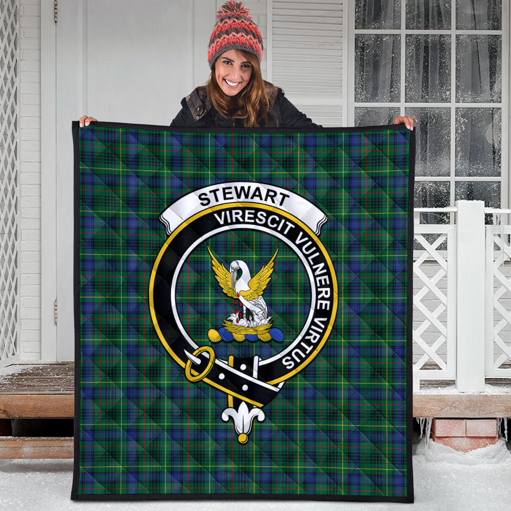 stewart-hunting-modern-tartan-quilt-with-family-crest