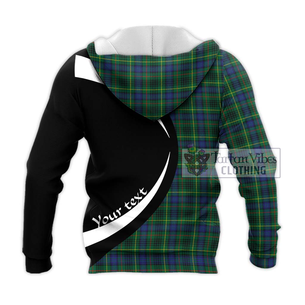 Stewart Hunting Modern Tartan Knitted Hoodie with Family Crest Circle Style - Tartan Vibes Clothing