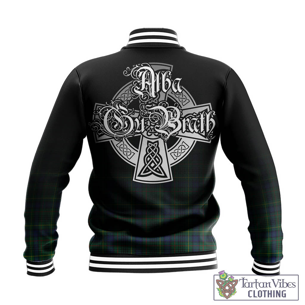 Tartan Vibes Clothing Stewart Hunting Modern Tartan Baseball Jacket Featuring Alba Gu Brath Family Crest Celtic Inspired