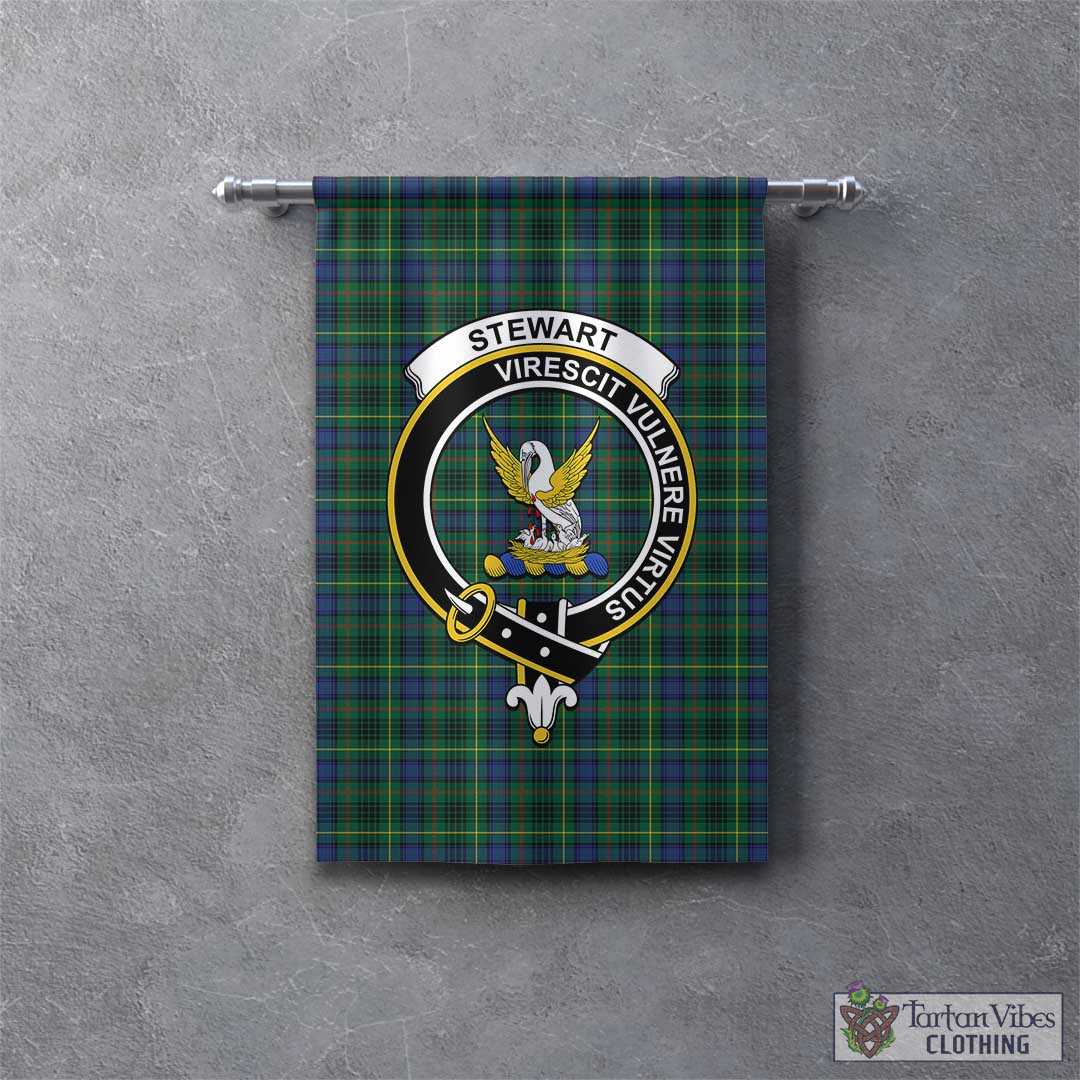 Tartan Vibes Clothing Stewart Hunting Modern Tartan Gonfalon, Tartan Banner with Family Crest