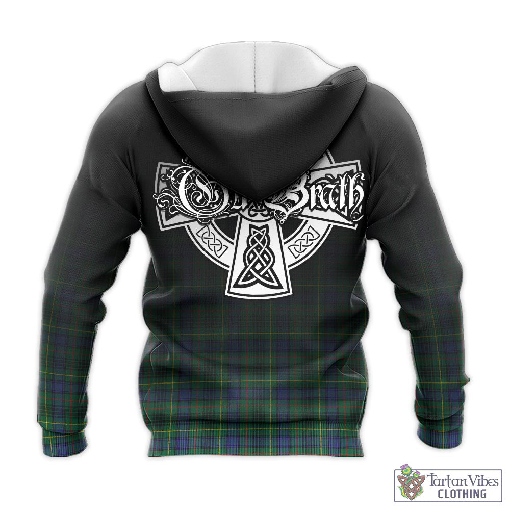 Tartan Vibes Clothing Stewart Hunting Modern Tartan Knitted Hoodie Featuring Alba Gu Brath Family Crest Celtic Inspired