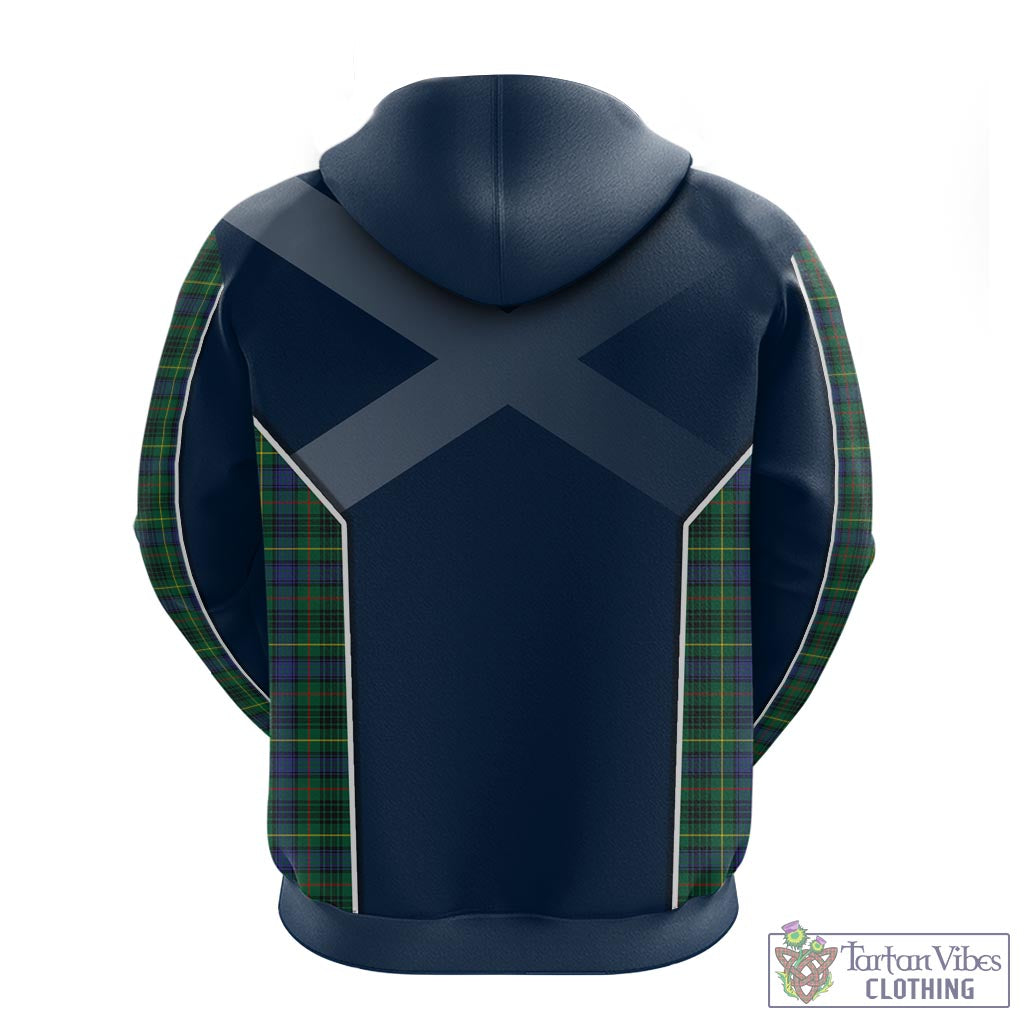 Tartan Vibes Clothing Stewart Hunting Modern Tartan Hoodie with Family Crest and Scottish Thistle Vibes Sport Style