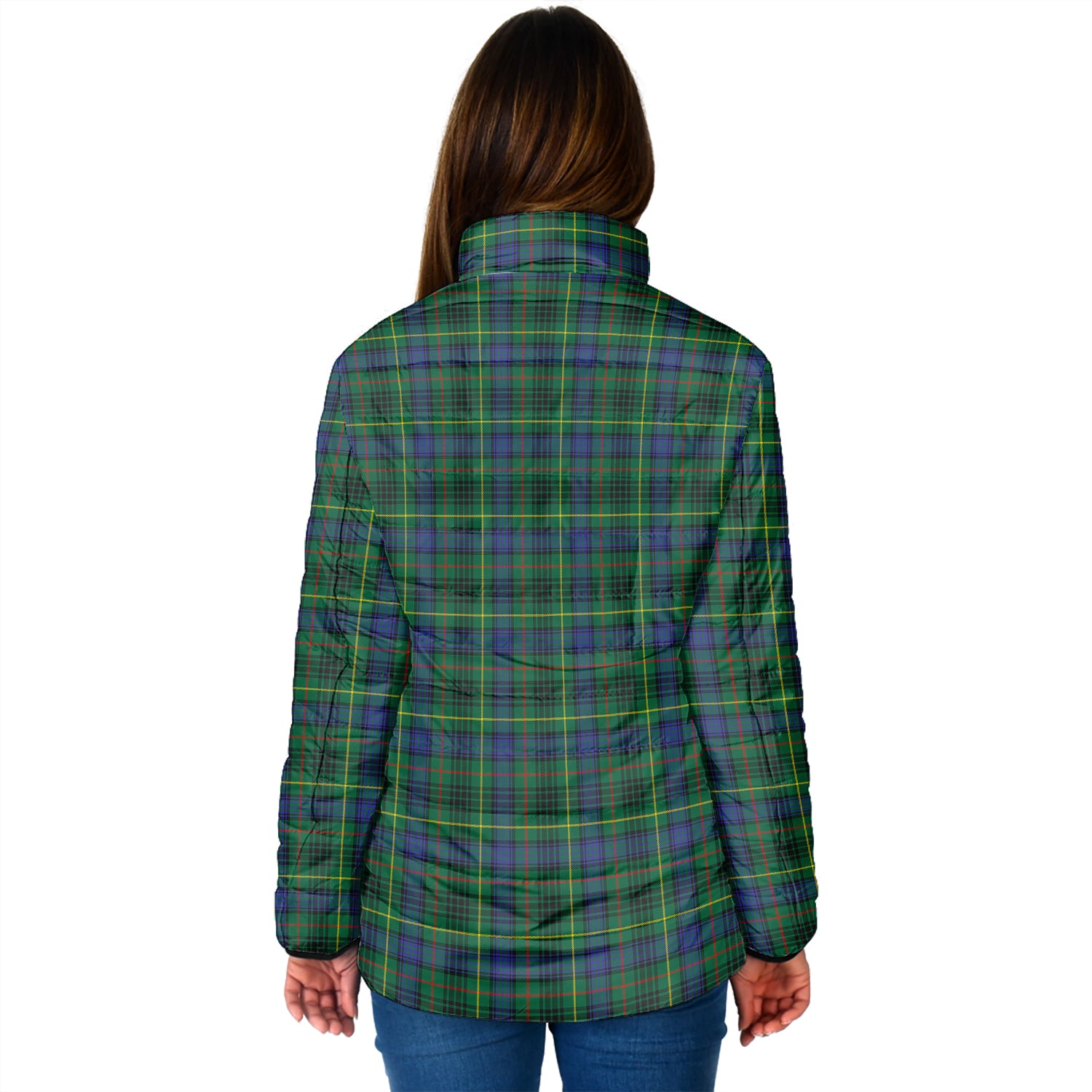 Stewart Hunting Modern Tartan Padded Jacket with Family Crest - Tartan Vibes Clothing