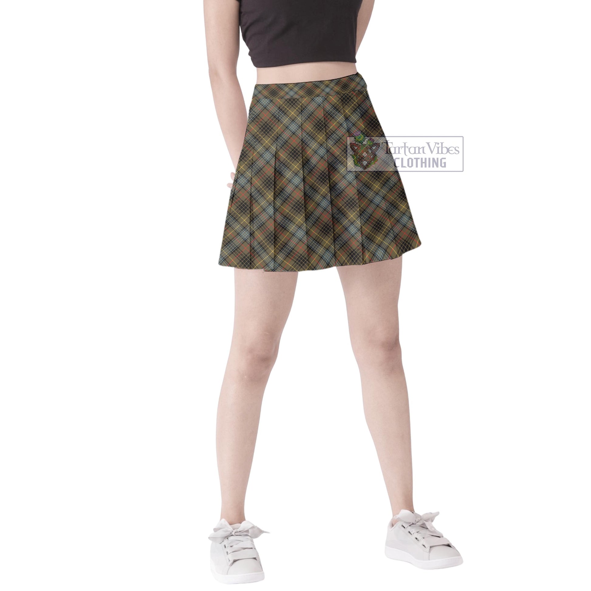 Tartan Vibes Clothing Stewart Hunting Weathered Tartan Women's Plated Mini Skirt