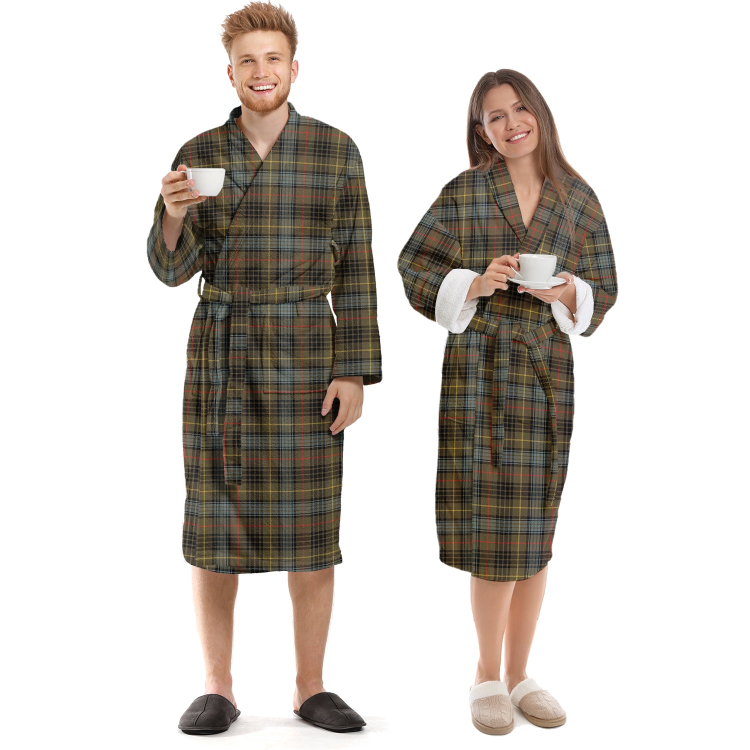 Stewart Hunting Weathered Tartan Bathrobe Unisex S - Tartan Vibes Clothing