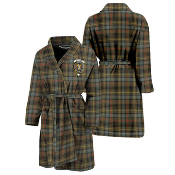 Stewart Hunting Weathered Tartan Bathrobe with Family Crest