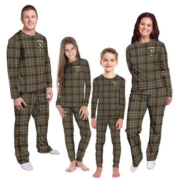 Stewart Hunting Weathered Tartan Pajamas Family Set with Family Crest