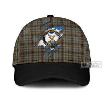 Stewart Hunting Weathered Tartan Classic Cap with Family Crest In Me Style