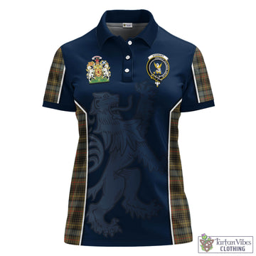 Stewart Hunting Weathered Tartan Women's Polo Shirt with Family Crest and Lion Rampant Vibes Sport Style