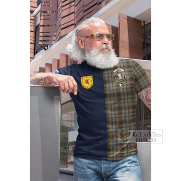 Stewart Hunting Weathered Tartan Cotton T-shirt Alba with Scottish Lion Royal Arm Half Style