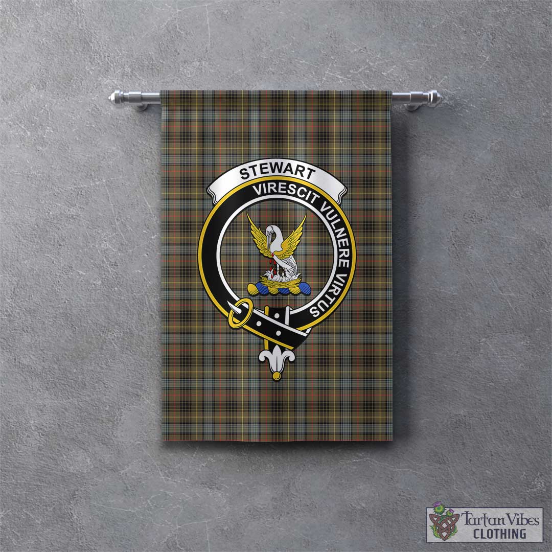 Tartan Vibes Clothing Stewart Hunting Weathered Tartan Gonfalon, Tartan Banner with Family Crest