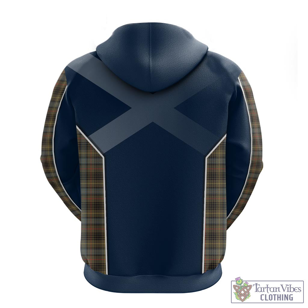 Tartan Vibes Clothing Stewart Hunting Weathered Tartan Hoodie with Family Crest and Scottish Thistle Vibes Sport Style