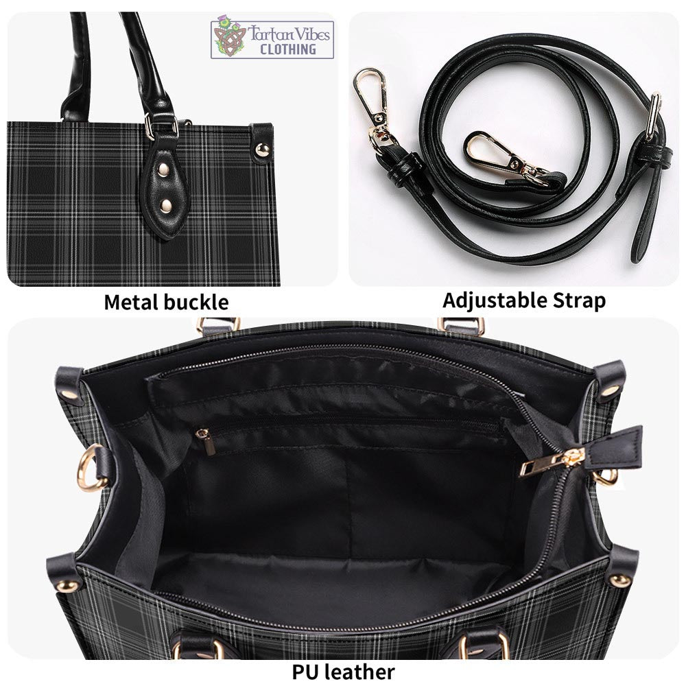 Tartan Vibes Clothing Stewart Mourning Tartan Luxury Leather Handbags