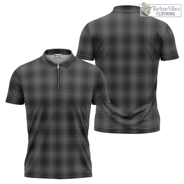 Stewart Mourning Tartan Zipper Polo Shirt