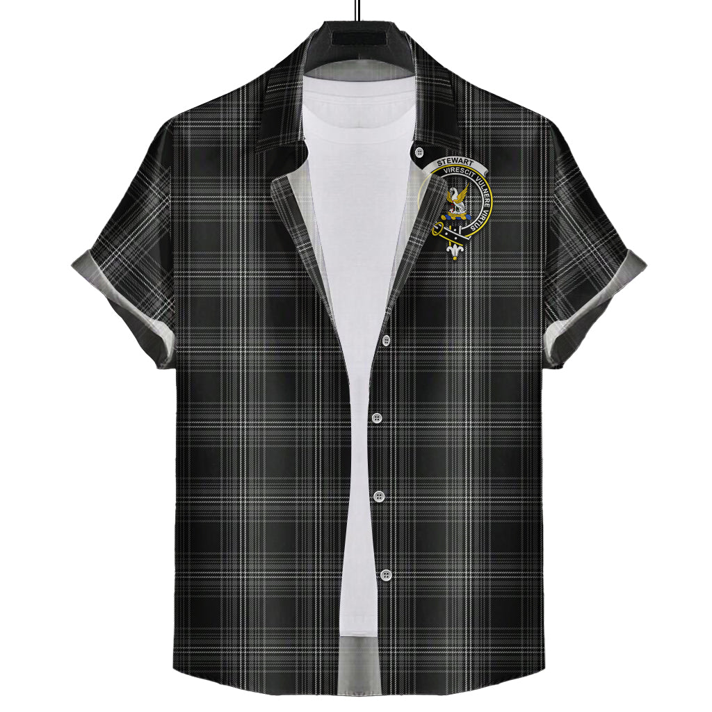 stewart-mourning-tartan-short-sleeve-button-down-shirt-with-family-crest