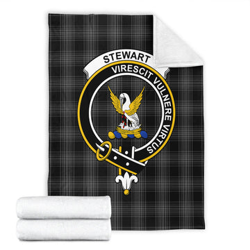 Stewart Mourning Tartan Blanket with Family Crest