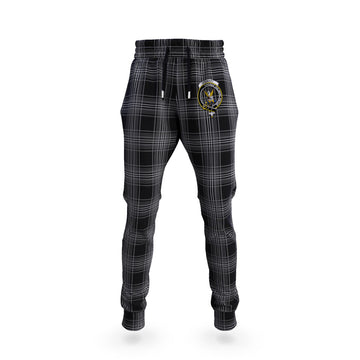 Stewart Mourning Tartan Joggers Pants with Family Crest