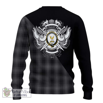 Stewart Mourning Tartan Ugly Sweater with Family Crest and Military Logo Style