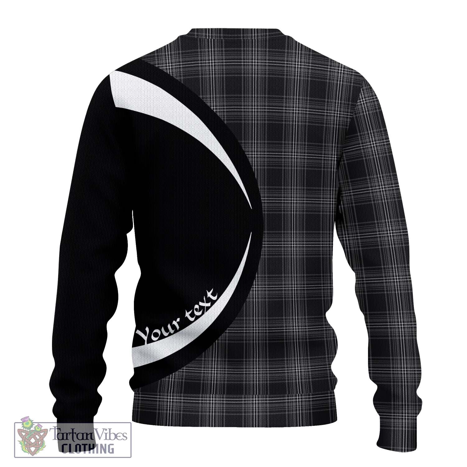 Stewart Mourning Tartan Knitted Sweater with Family Crest Circle Style - Tartan Vibes Clothing