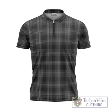 Stewart Mourning Tartan Zipper Polo Shirt