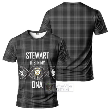 Stewart Mourning Tartan T-Shirt with Family Crest DNA In Me Style