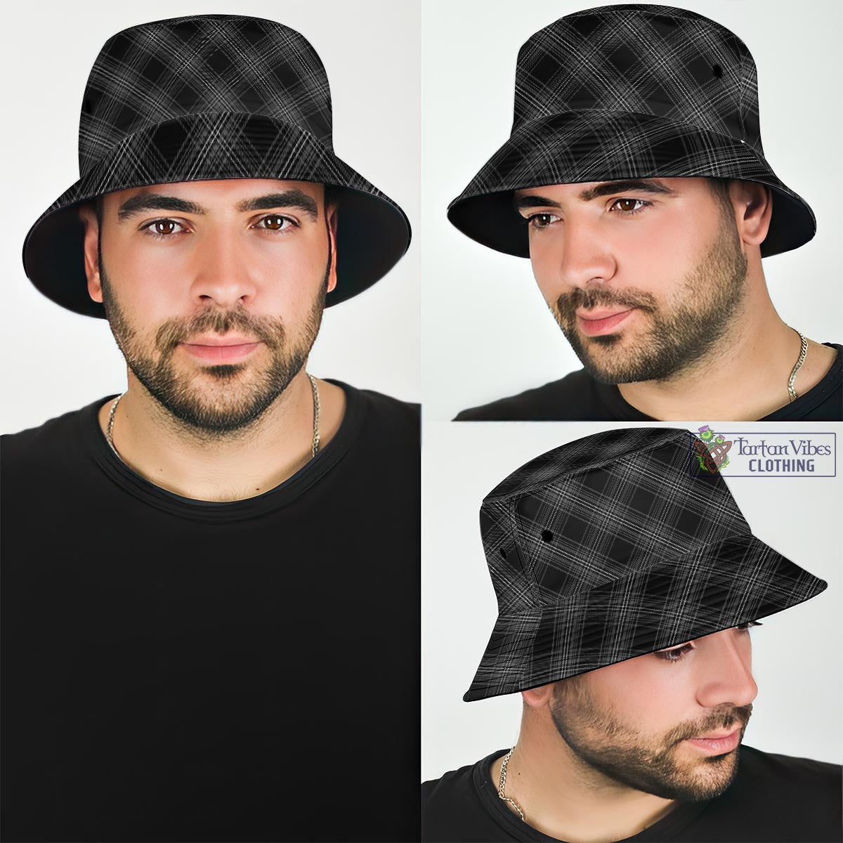 Tartan Vibes Clothing Stewart Mourning Tartan Bucket Hat