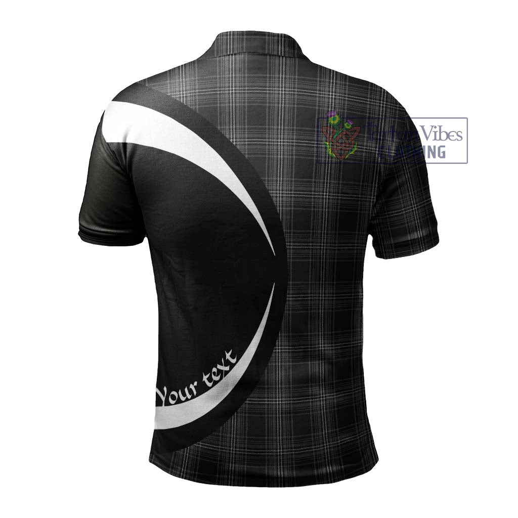 Stewart Mourning Tartan Men's Polo Shirt with Family Crest Circle Style - Tartan Vibes Clothing