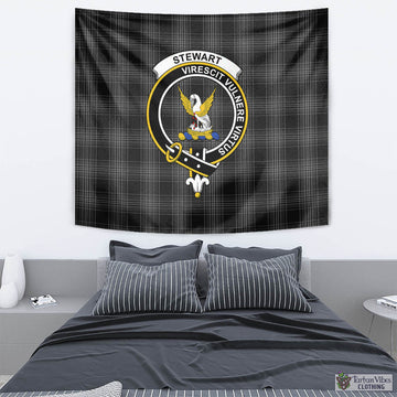 Stewart Mourning Tartan Tapestry Wall Hanging and Home Decor for Room with Family Crest