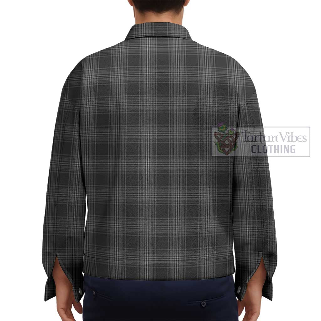 Stewart Mourning Tartan Unisex Lapel Cotton Jacket - Tartan Vibes Clothing