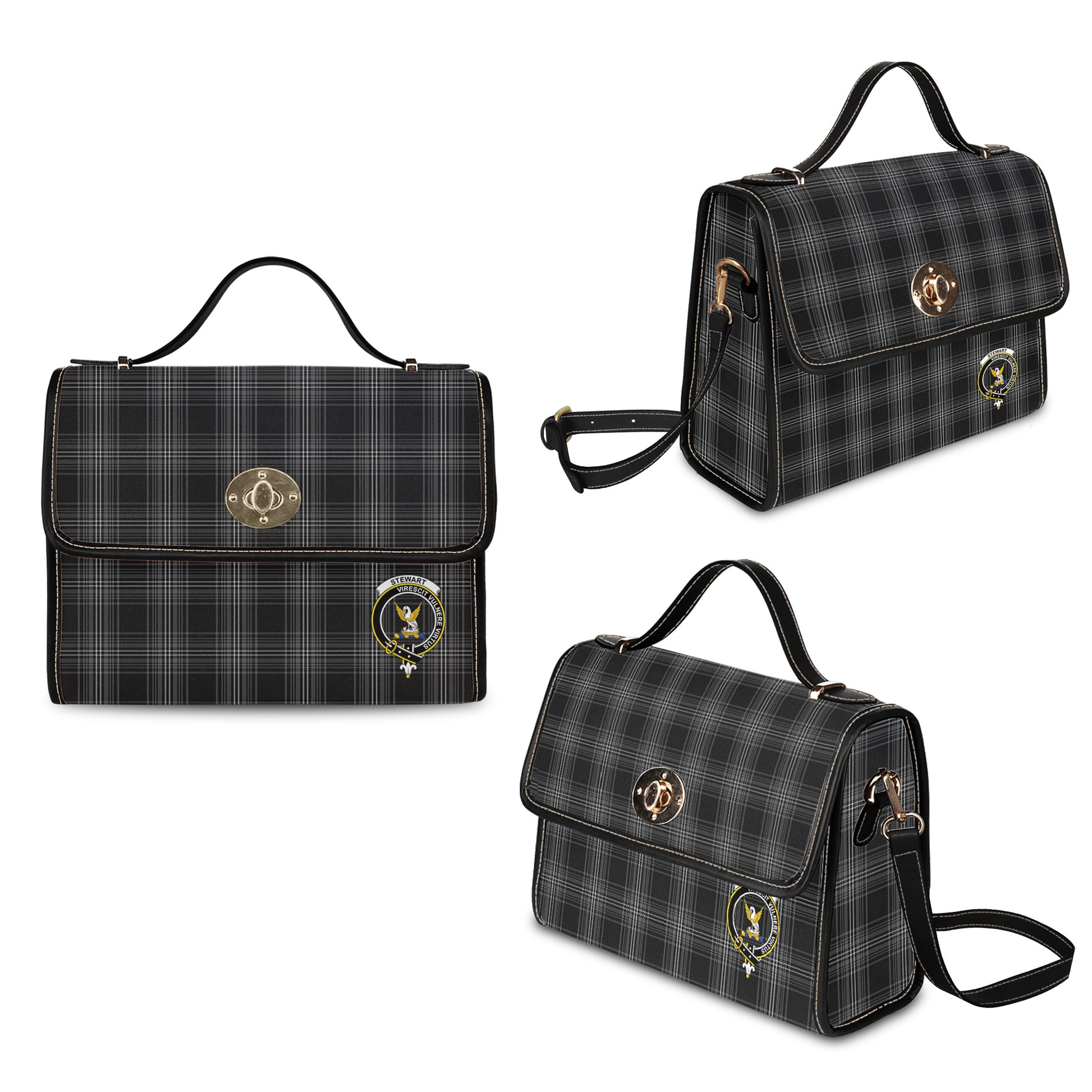 stewart-mourning-tartan-leather-strap-waterproof-canvas-bag-with-family-crest