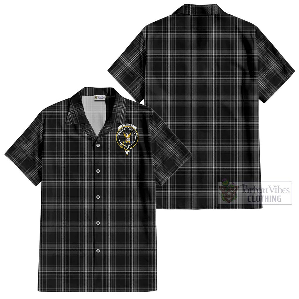 Stewart Mourning Tartan Cotton Hawaiian Shirt with Family Crest Kid - Tartan Vibes Clothing