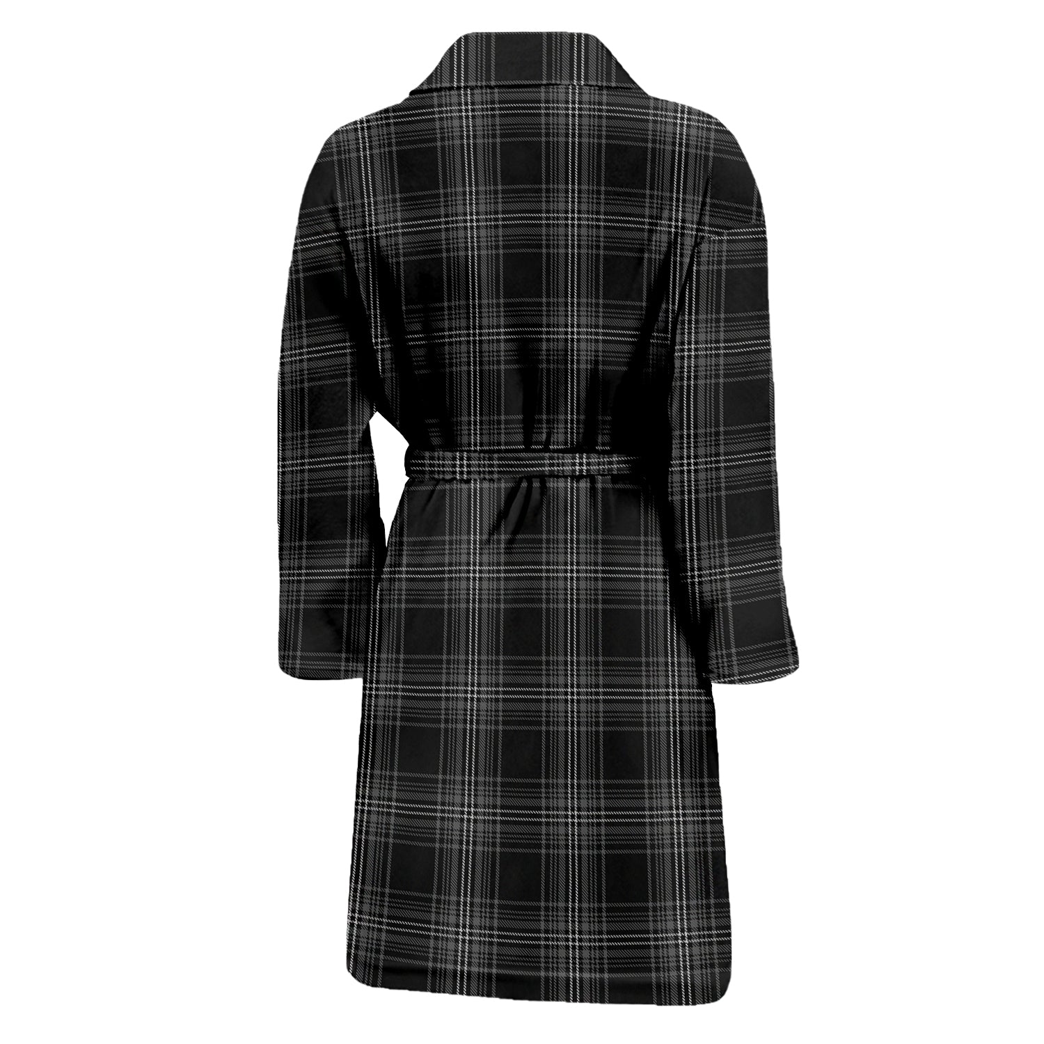 Stewart Mourning Tartan Bathrobe with Family Crest - Tartan Vibes Clothing