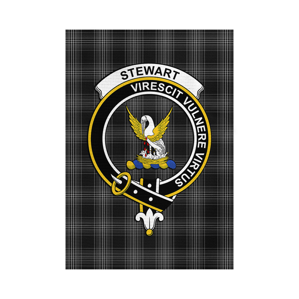 Stewart Mourning Tartan Flag with Family Crest - Tartan Vibes Clothing