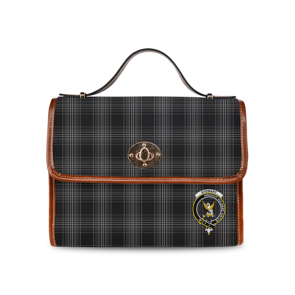 stewart-mourning-tartan-leather-strap-waterproof-canvas-bag-with-family-crest