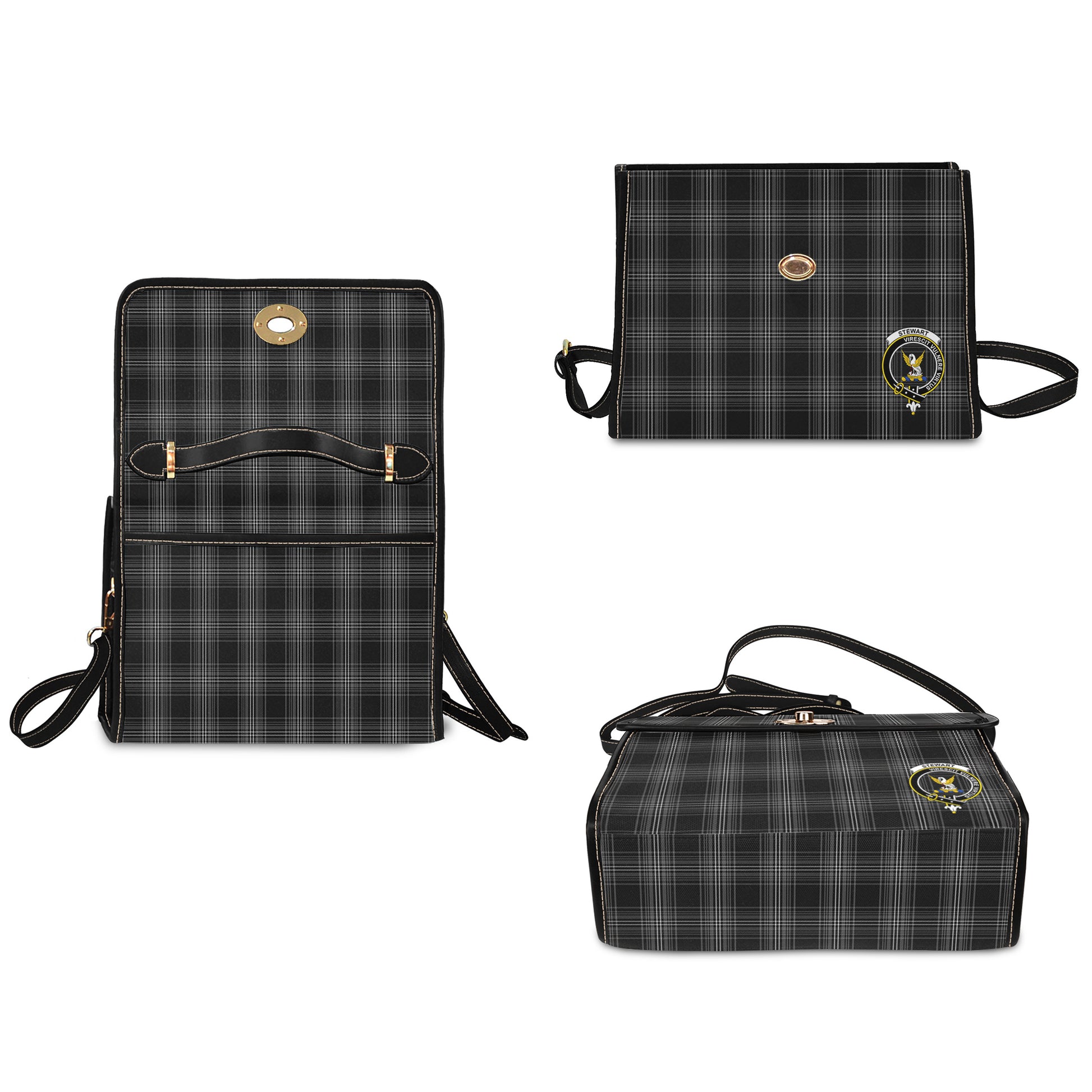 stewart-mourning-tartan-leather-strap-waterproof-canvas-bag-with-family-crest