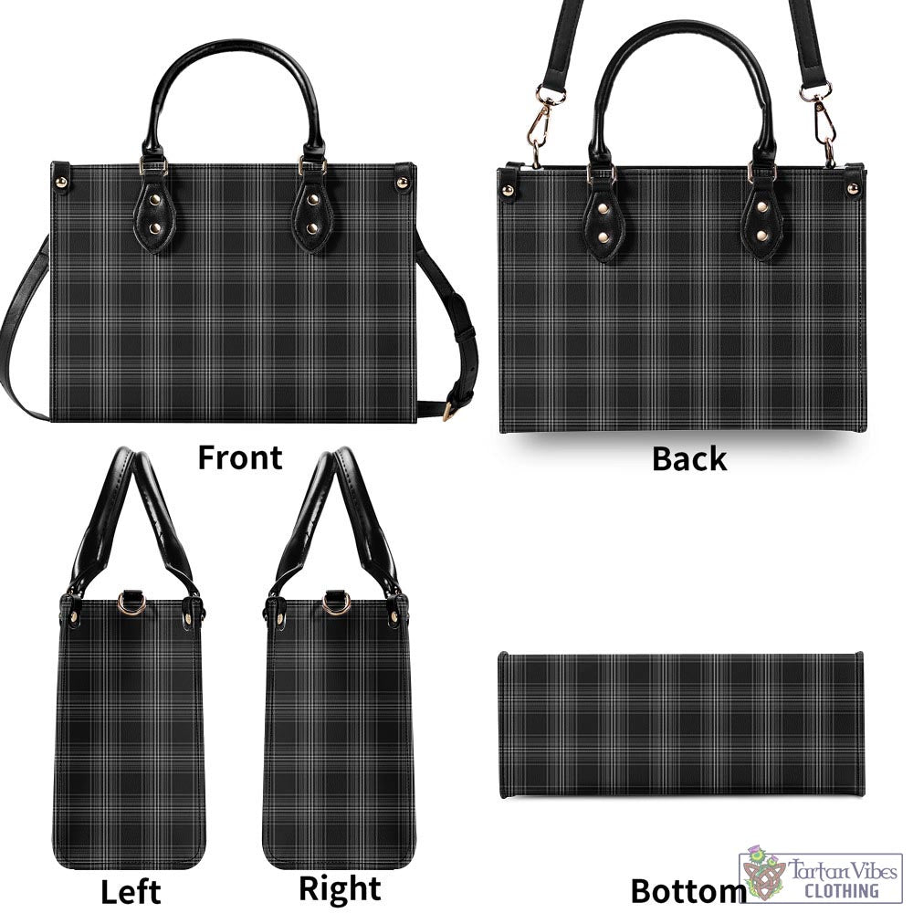 Tartan Vibes Clothing Stewart Mourning Tartan Luxury Leather Handbags